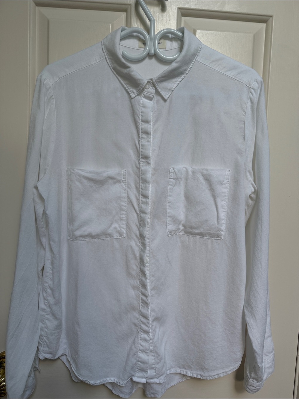 Cloth & Stone Anthropologie sz L White button down chest pockets classic staple